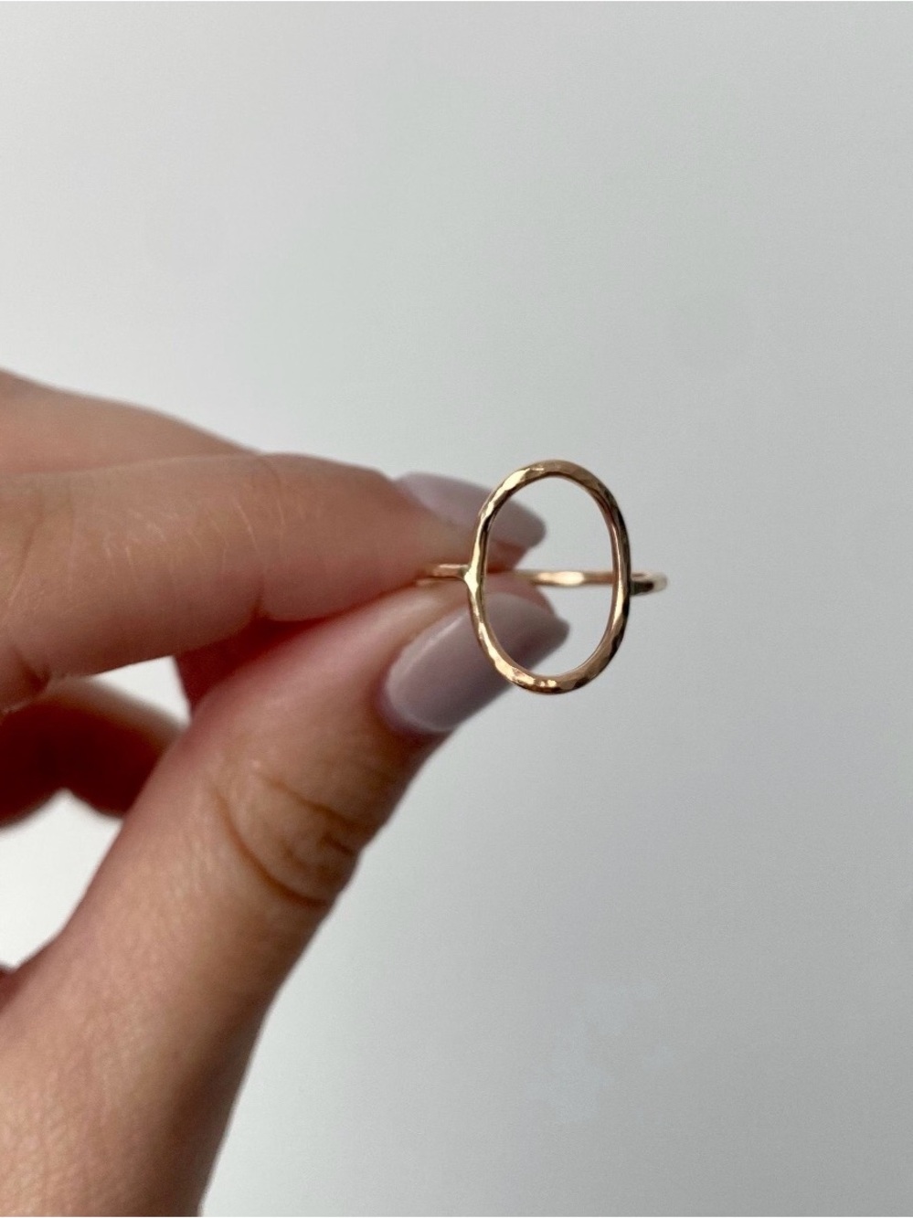 Delicate Gold Oval Ring - Women Jewelry